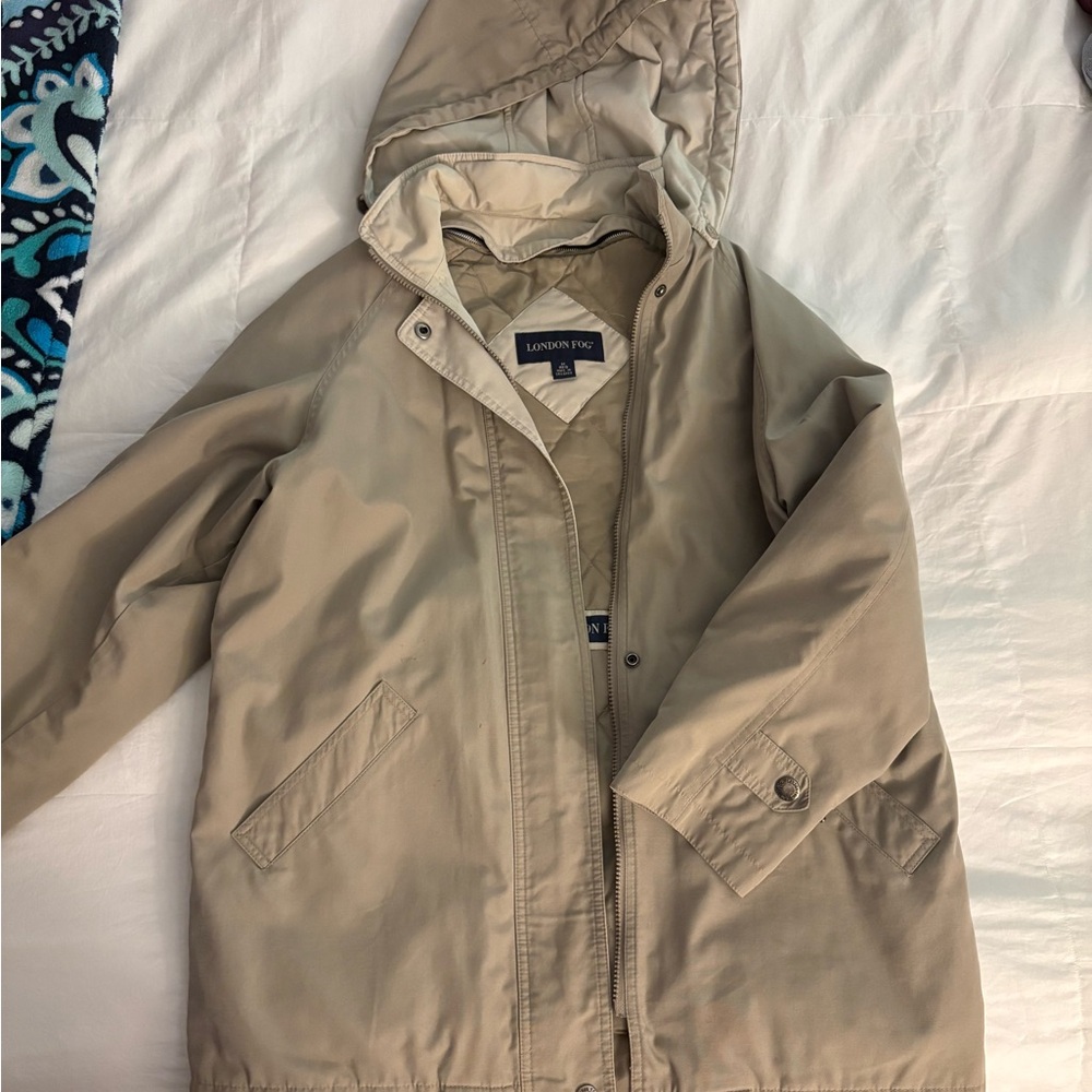London Fog Quilted Double Layer Rain Jacket